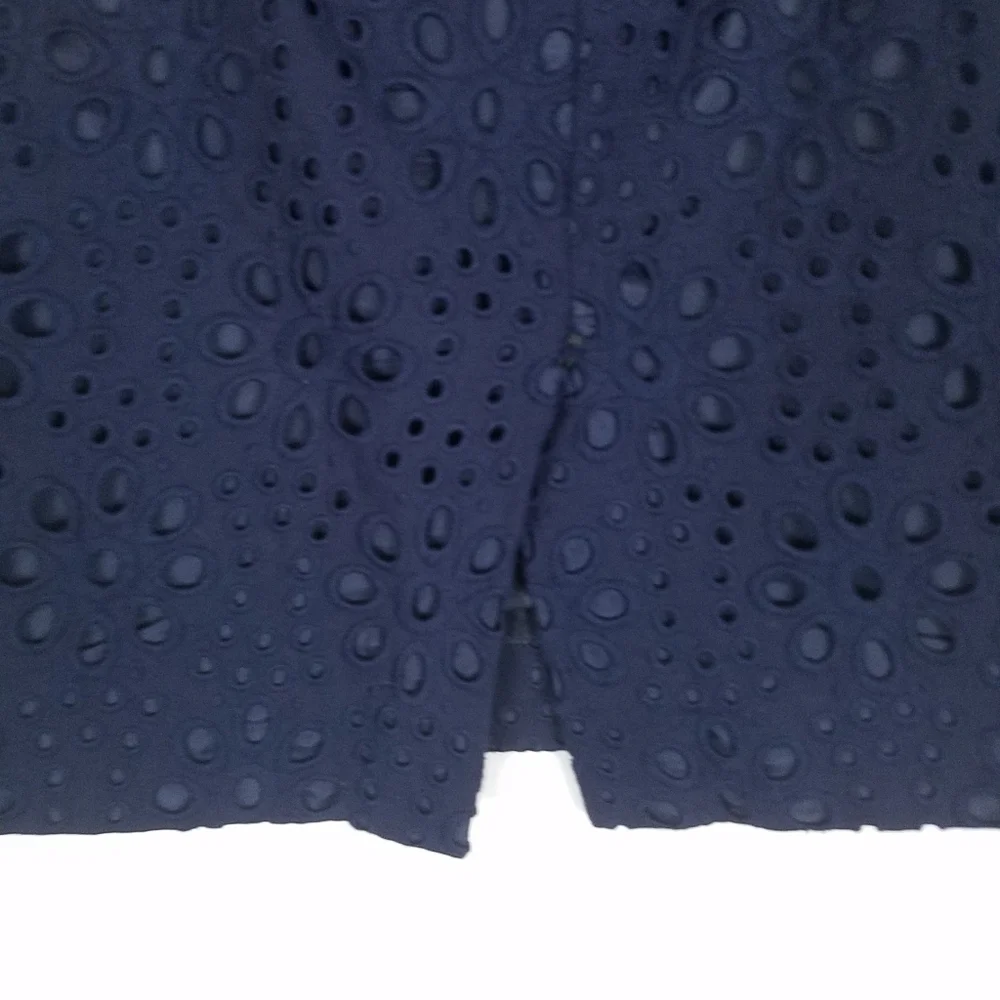 J crew the pencil skirt blue eyelet skirt